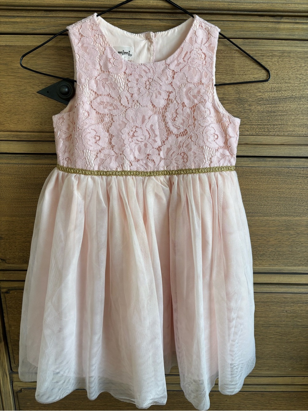 Mia & Mimi Girls Pink Lace Tulle A-Line Sleeveless Party Dress 4T Knee Length